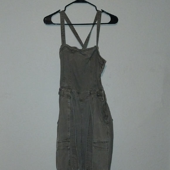#512 FP Olive Green Utility Jumpsuit - Picture 2 of 5